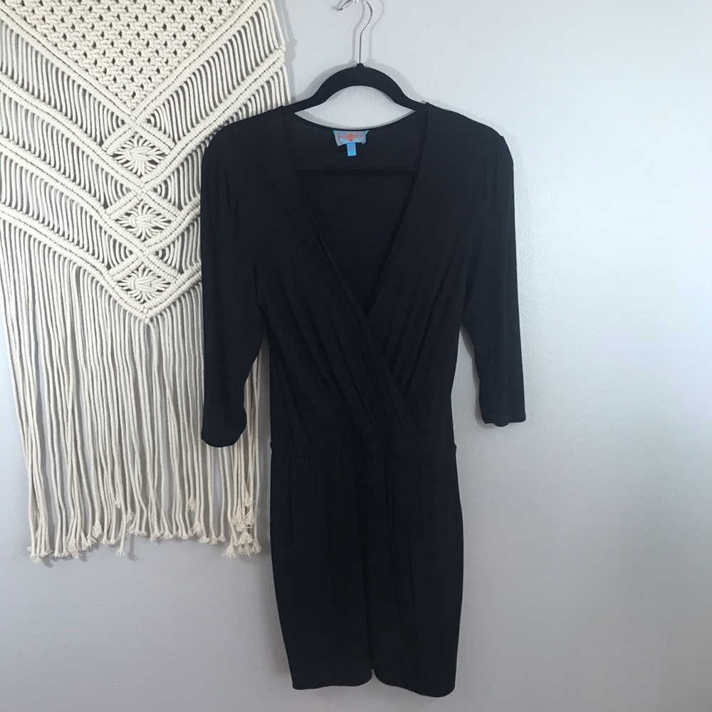 PLENTY BY TRACY REESE Black Wrap Dress P Small